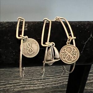 Alex and ani set of silver Charm Bracelets